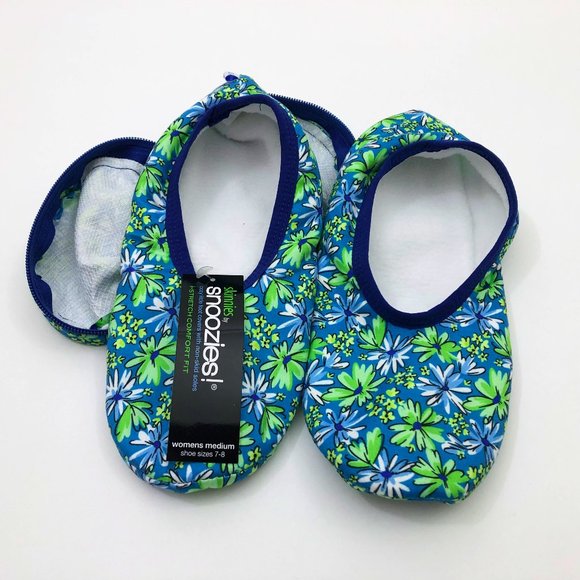 Snoozies Women's Stretch Comfort Travel Pouch Skinnies Sketch Daisy Medium 7/8 - Picture 1 of 7